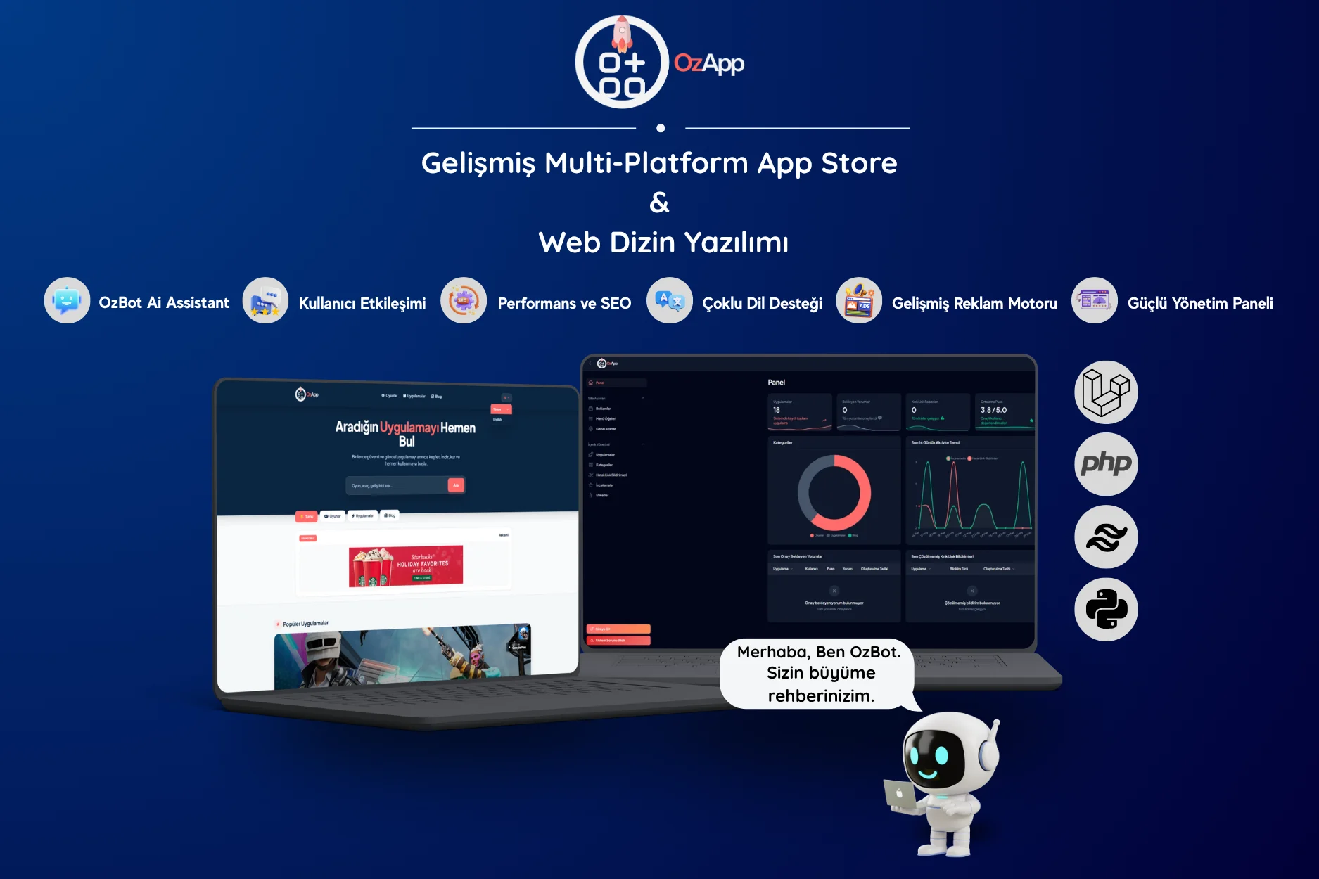 OzApp - Gelişmiş Multi-Platform App Store & Web Dizin Yazılımı
